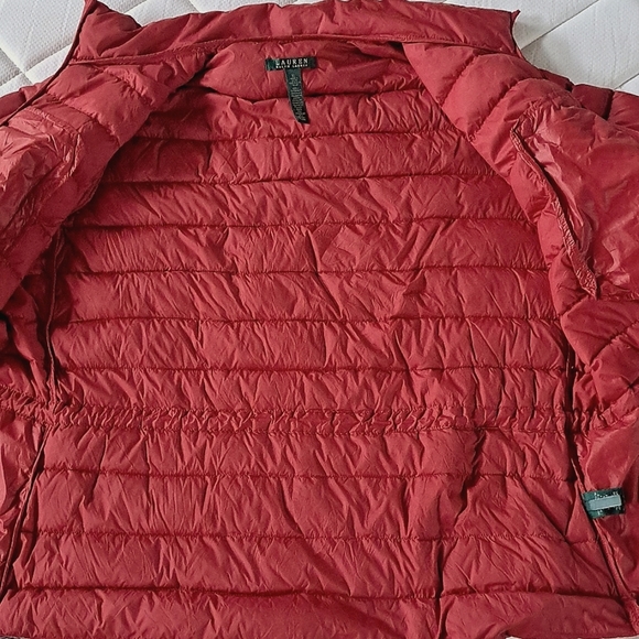 Ralph Lauren Quilted Down Puffer Zip Up High Neck Cinched Coat - Picture 5 of 10